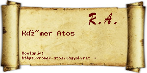 Römer Atos névjegykártya